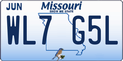 MO license plate WL7G5L