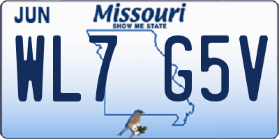 MO license plate WL7G5V
