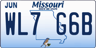 MO license plate WL7G6B