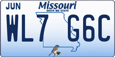 MO license plate WL7G6C