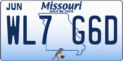 MO license plate WL7G6D