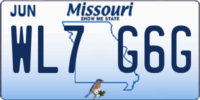 MO license plate WL7G6G