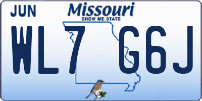 MO license plate WL7G6J