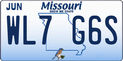 MO license plate WL7G6S