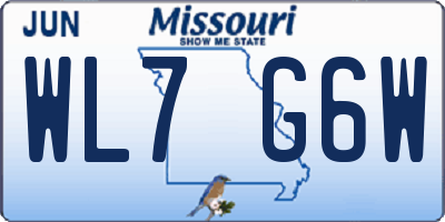 MO license plate WL7G6W