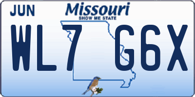 MO license plate WL7G6X