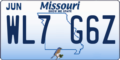 MO license plate WL7G6Z