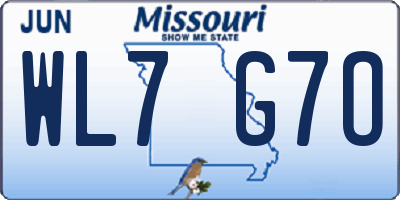 MO license plate WL7G7O