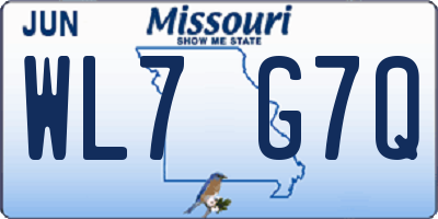 MO license plate WL7G7Q