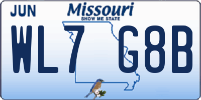 MO license plate WL7G8B