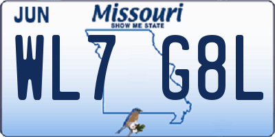 MO license plate WL7G8L
