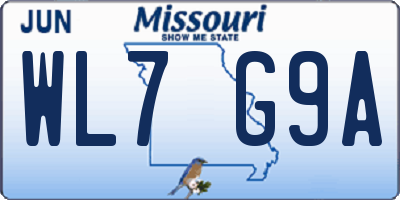 MO license plate WL7G9A