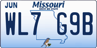 MO license plate WL7G9B