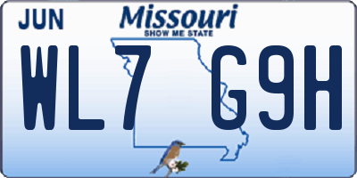 MO license plate WL7G9H