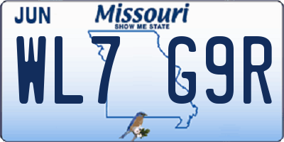 MO license plate WL7G9R