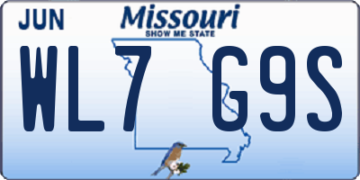 MO license plate WL7G9S