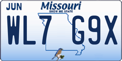 MO license plate WL7G9X