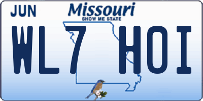 MO license plate WL7H0I