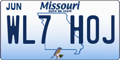 MO license plate WL7H0J