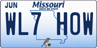 MO license plate WL7H0W