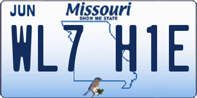 MO license plate WL7H1E