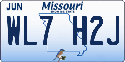 MO license plate WL7H2J