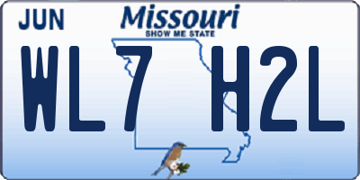 MO license plate WL7H2L