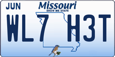 MO license plate WL7H3T