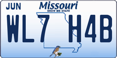 MO license plate WL7H4B