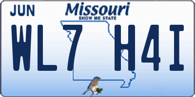 MO license plate WL7H4I