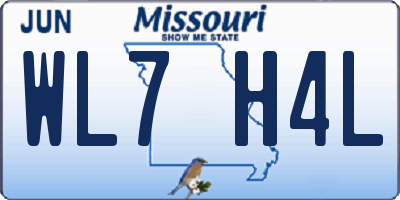 MO license plate WL7H4L