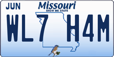 MO license plate WL7H4M