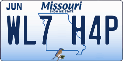 MO license plate WL7H4P