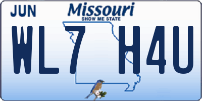MO license plate WL7H4U