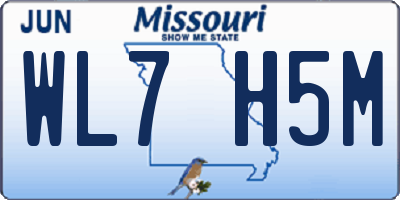 MO license plate WL7H5M