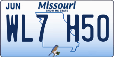 MO license plate WL7H5O