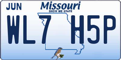 MO license plate WL7H5P