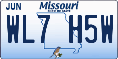 MO license plate WL7H5W