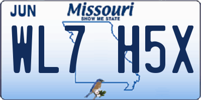 MO license plate WL7H5X