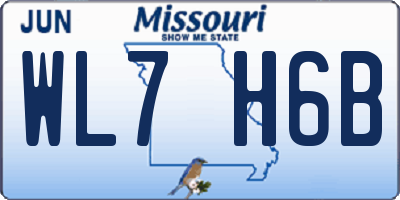 MO license plate WL7H6B