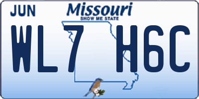 MO license plate WL7H6C