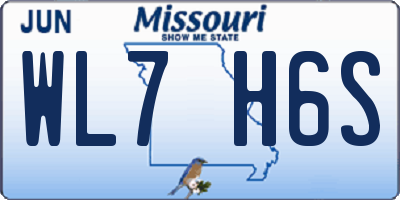 MO license plate WL7H6S