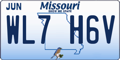 MO license plate WL7H6V