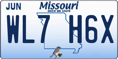 MO license plate WL7H6X