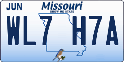 MO license plate WL7H7A