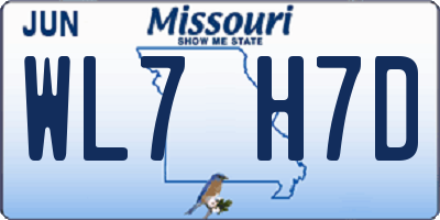 MO license plate WL7H7D