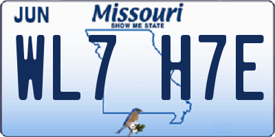 MO license plate WL7H7E