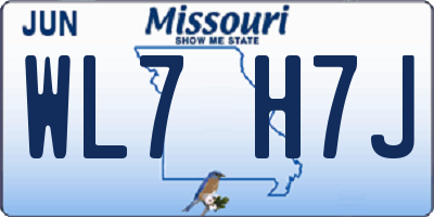 MO license plate WL7H7J