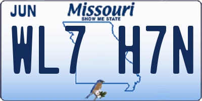 MO license plate WL7H7N