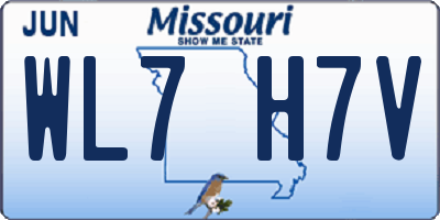 MO license plate WL7H7V